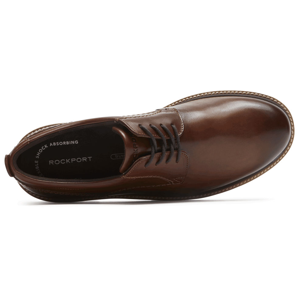 Rockport Mens Oxfords Dark Brown - Marshall Plain Toe - UK 706-KLDPTB